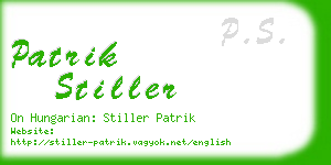 patrik stiller business card